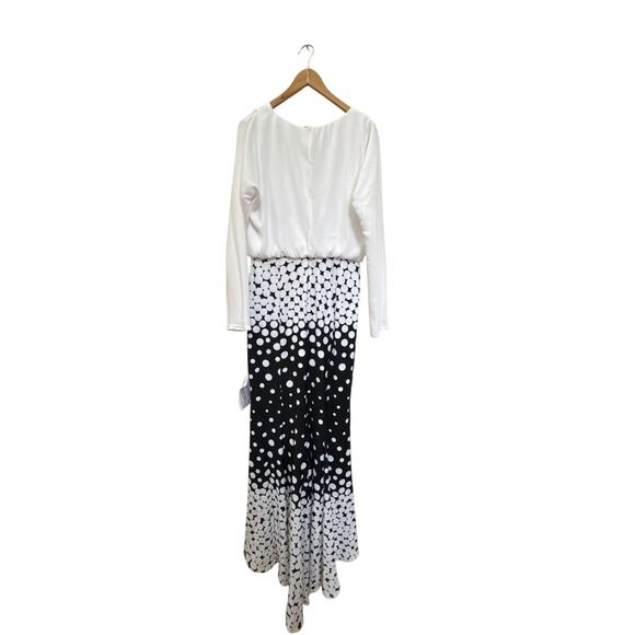 Tadashi Shoji - Elion Degreade Dot Gown Size 12 V Neck Formal Evening Designer - Picture 7 of 7